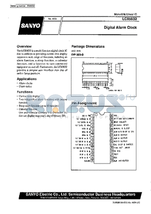 LC85632 datasheet - Digital Alarm Clock