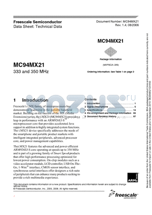 MC94MX21 datasheet - 333 and 350 MHz