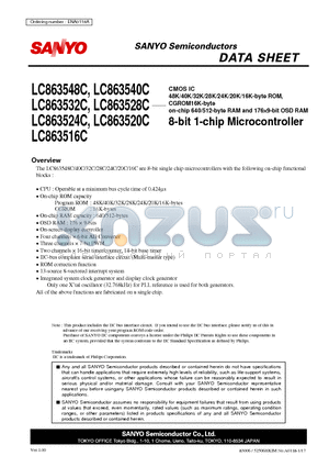 LC863520C datasheet - 8-bit 1-chip Microcontroller
