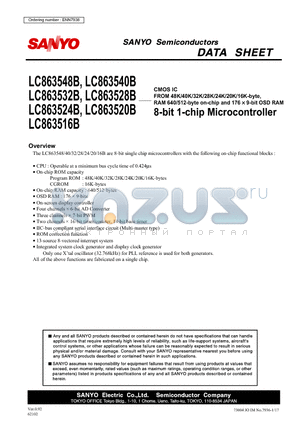LC863528B datasheet - 8-bit 1-chip Microcontroller
