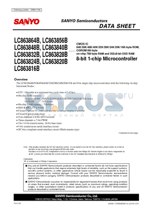 LC863864B datasheet - 8-bit 1-chip Microcontroller