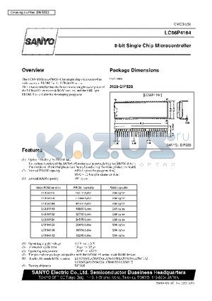 LC864120 datasheet - 8-Bit Single Chip Microcontroller