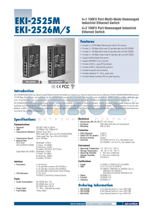 EKI-2526M datasheet - 41 100FX Port Multi-Mode Unmanaged