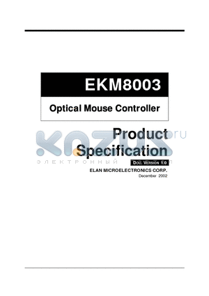 EKM8003 datasheet - Optical Mouse Controller