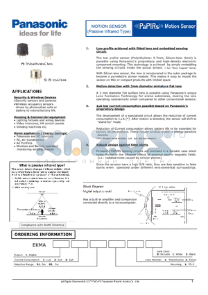 EKMA1102120 datasheet - MOTION SENSOR