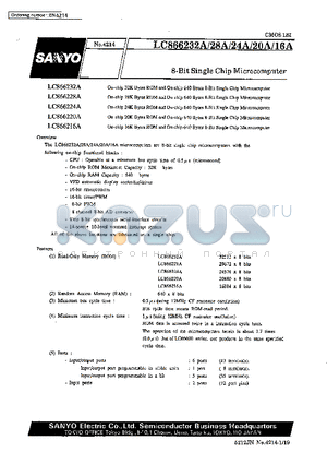 LC866232A datasheet - 8-bit single chip microcomputer