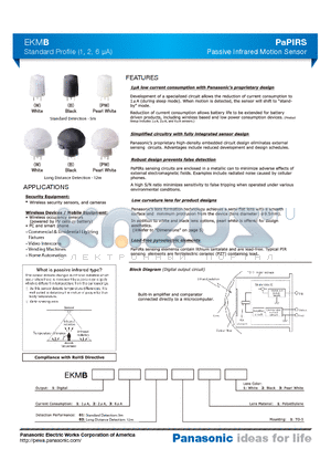EKMB1201111 datasheet - Passive Infrared Motion Sensor