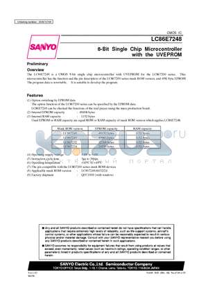 LC867248 datasheet - 8-Bit Single Chip Microcontroller with the UVEPROM