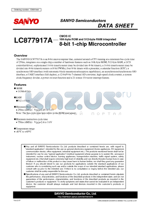 LC877917A datasheet - 8-bit 1-chip Microcontroller