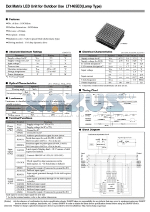 LT1465ED datasheet - Dot Matrix LED Unit for Outdoor Use (Lamp Type)
