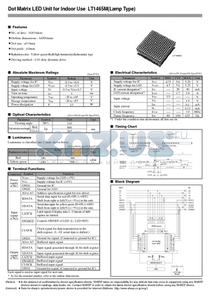 LT1465M datasheet - Dot Matrix LED Unit for Indoor Use(Lamp Type)