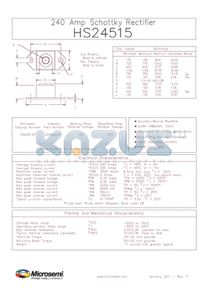 HS24515_11 datasheet - 240 Amp Schottky Rectifier