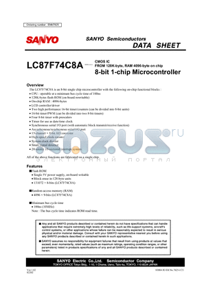 LC87F74C8A datasheet - 8-bit 1-chip Microcontroller