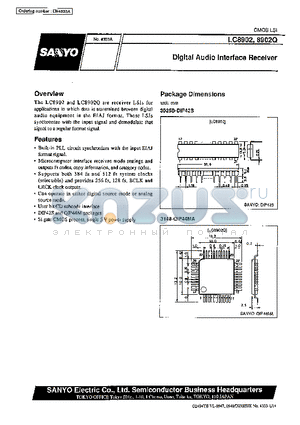 LC8902Q datasheet - Digital Audio Interface Receiver