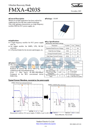 FMXA-4203S datasheet - Ultrafast Recovery Diode