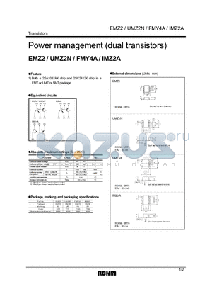 FMY4A datasheet - Power management (dual transistors)