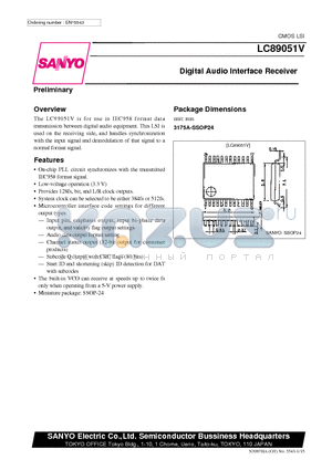 LC89051V datasheet - Digital Audio Interface Receiver