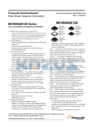 MC9S08QE96CFT datasheet - 8-Bit HCS08 Central Processor Unit