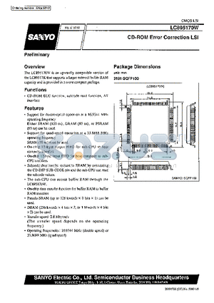 LC895170W datasheet - CD-ROM Error Correction LSI