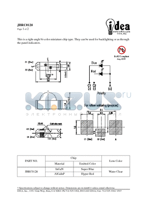 JBRC0128 datasheet - right-angle bi-color miniature chip type