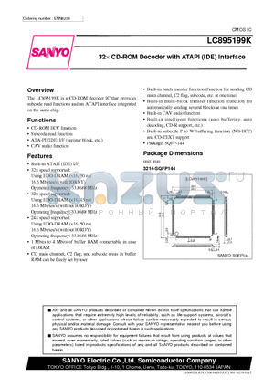 LC895199K datasheet - 32 CD-ROM Decoder with ATAPI (IDE) Interface