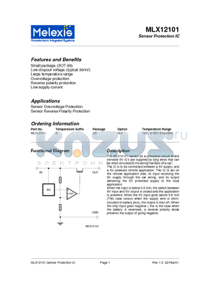 MLX12101 datasheet - Sensor Protection IC