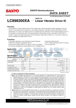 LC898300XA datasheet - Linear Vibrator Driver IC