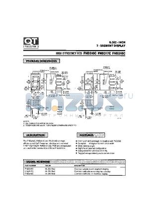 FND310C datasheet - 0.362-INCH 7-SEGMENT DISPLAY