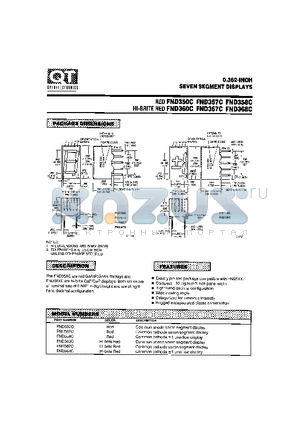 FND358C datasheet - SEVEN SEGMENT DISPLAYS