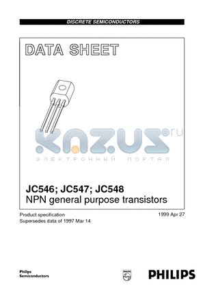 JC547 datasheet - NPN general purpose transistors
