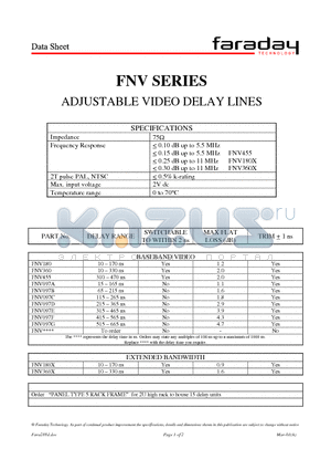 FNV097E datasheet - ADJUSTABLE VIDEO DELAY LINES