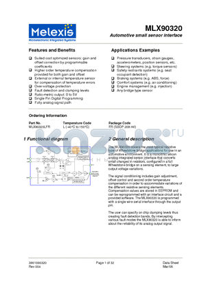 MLX90320LFRLFR datasheet - Automotive small sensor interface