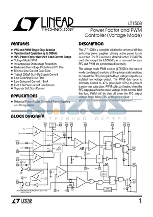 LT1508CN datasheet - Power Factor and PWM Controller(Voltage Mode)