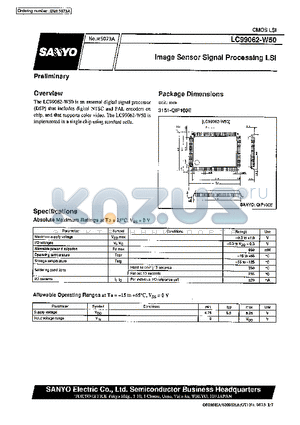 LC99062-W50 datasheet - Image Sensor Signal Processing LSI