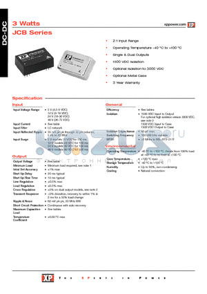 JCB0305D09 datasheet - DC-DC Power Supplies