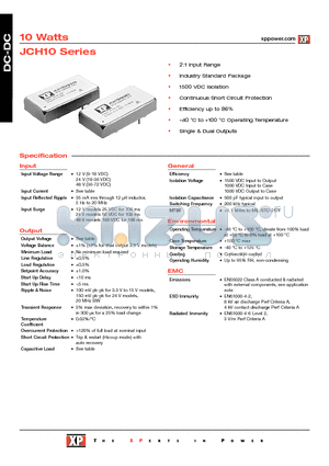 JCH1012D12 datasheet - DC-DC Power Supplies