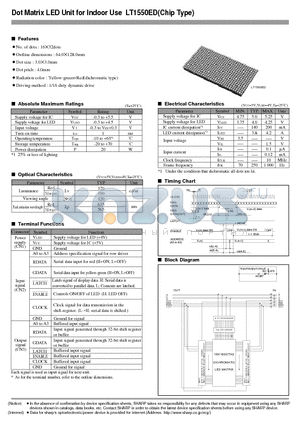 LT1550 datasheet - Dot Matrix LED Unit for Indoor Use (Chip Type)