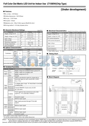 LT1560W datasheet - Full Color Dot Matrix LED Unit for Indoor Use (Chip Type)