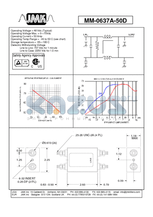 MM-0637A-50D datasheet - Operating Voltage = 48 Vdc (Typical) Operating Voltage Max. = 0-75Vdc