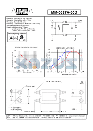MM-0637A-60D datasheet - Operating Voltage = 48 Vdc (Typical) Operating Voltage Max. = 0-75Vdc