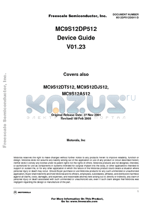 MC9S12A512 datasheet - Microcontroller Unit (MCU)