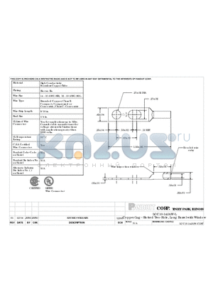 LCC10-14JAW-L datasheet - COPPER LUG - SLOTTED TWO-HOLE, LONG BARREL WITH WINDOW