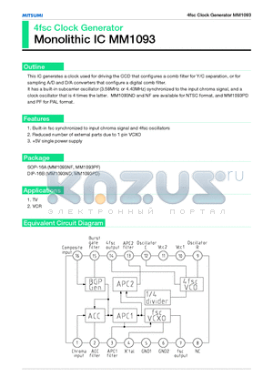 MM1093PD datasheet - 4fsc Clock Generator