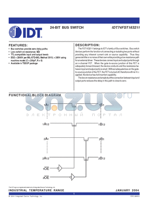 IDT74FST163211 datasheet - 24-BIT BUS SWITCH