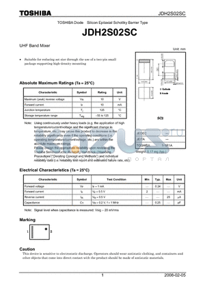 JDH2S02SC datasheet - UHF Band Mixer