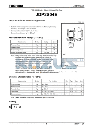 JDP2S04E datasheet - VHF~UHF Band RF Attenuator Applications