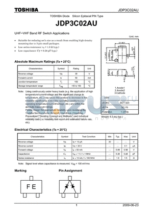 JDP3C02AU datasheet - UHF~VHF Band RF Switch Applications