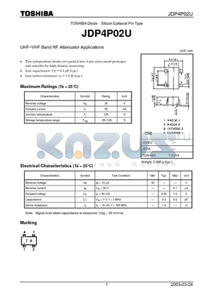 JDP4P02U datasheet - UHF~VHF Band RF Attenuator Applications