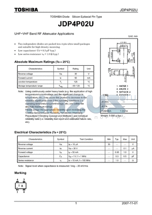 JDP4P02U datasheet - UHF~VHF Band RF Attenuator Applications