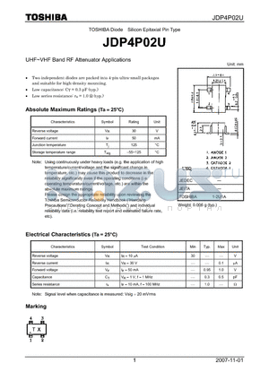 JDP4P02U_07 datasheet - UHF~VHF Band RF Attenuator Applications
